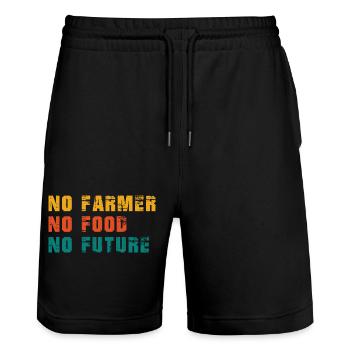 Farmer Rétro Vie Rurale Paysan Cadeau Dire - Short de jogging bio TRAINER Stanley/Stella unisexe - noir - Devant - Nik (191cm) & Marisol (170cm)