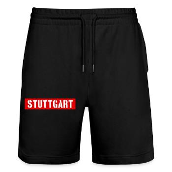 Stuttgart - Baden-Württemberg - Stanley/Stella Trainer Unisex Organic Jogging Shorts - black - Front - Nik (191cm) & Marisol (170cm)