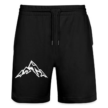 Mountain Mountain - Stanley/Stella Trainer Unisex Organic Jogging Shorts - black - Front - Nik (191cm) & Marisol (170cm)