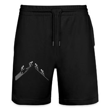 roofing roofing - Stanley/Stella Trainer Unisex Organic Jogging Shorts - black - Front - Nik (191cm) & Marisol (170cm)