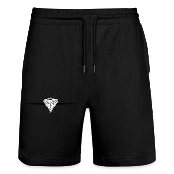 Hand Party Zeichen Linie - Stanley/Stella Unisex Bio Joggingshorts Trainer  - Schwarz - Vorne - Nik (191cm) & Marisol (170cm)