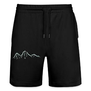 Mountains Mountain Hiking Gift - Stanley/Stella Trainer Unisex Organic Jogging Shorts - black - Front - Nik (191cm) & Marisol (170cm)