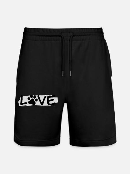 LOVE - Pfotenliebe - Stanley/Stella Unisex Bio Joggingshorts Trainer  - Schwarz