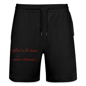 Happiness is the sum of beautiful moments - Stanley/Stella Trainer Unisex Organic Jogging Shorts - black - Front - Nik (191cm) & Marisol (170cm)