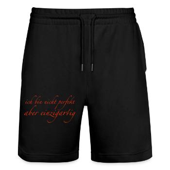I'm not perfect - Stanley/Stella Trainer Unisex Organic Jogging Shorts - black - Front - Nik (191cm) & Marisol (170cm)