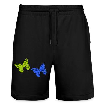 Papillon 2 - Short de jogging bio TRAINER Stanley/Stella unisexe - noir - Devant - Nik (191cm) & Marisol (170cm)