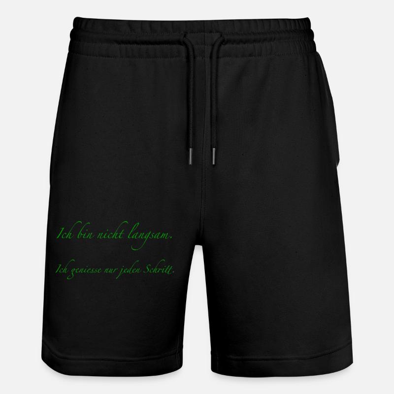 ich bin nicht langsam - Stanley/Stella Unisex Bio Joggingshorts Trainer  - Schwarz