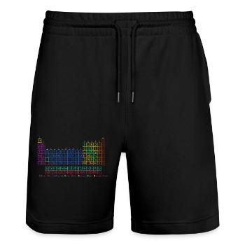 Periodensystem der chemischen Elemente. - Stanley/Stella Unisex Bio Joggingshorts Trainer  - Schwarz - Vorne - Nik (191cm) & Marisol (170cm)