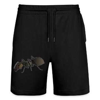 Fourmi - Short de jogging bio TRAINER Stanley/Stella unisexe - noir - Devant - Nik (191cm) & Marisol (170cm)