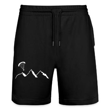 Paraglider - Stanley/Stella Trainer Unisex Organic Jogging Shorts - black - Front - Nik (191cm) & Marisol (170cm)