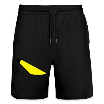 Projecteurs sur support avec cône de lumière bicolore - Short de jogging bio TRAINER Stanley/Stella unisexe - noir - Devant - Nik (191cm) & Marisol (170cm)