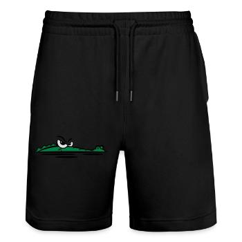 Krokodil lauern wasser - Stanley/Stella Unisex Bio Joggingshorts Trainer  - Schwarz - Vorne - Nik (191cm) & Marisol (170cm)