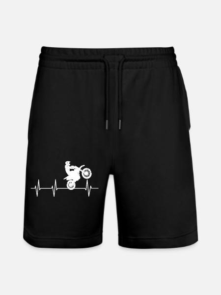Motorcycle Heart Rate - Stanley/Stella Trainer Unisex Organic Jogging Shorts - black