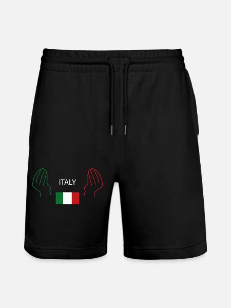 italy flag italy - Stanley/Stella Trainer Unisex Organic Jogging Shorts - black
