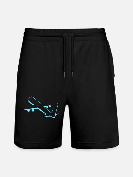 airplane - Stanley/Stella Trainer Unisex Organic Jogging Shorts - black
