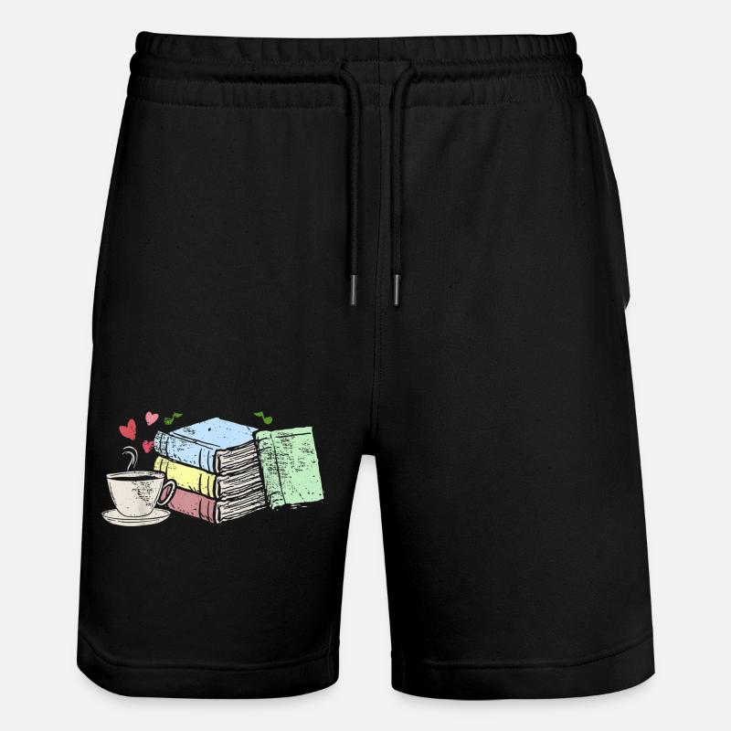 Disegno di caffè e libri bookworms regali - Pantaloncini da jogger ecologici unisex Trainer di Stanley/Stella - nero