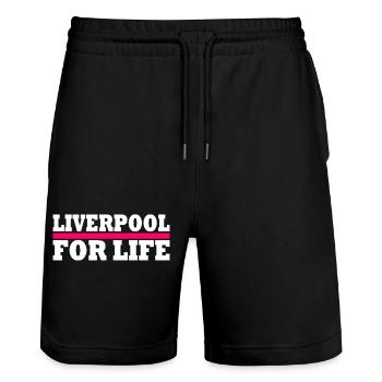 Liverpool - Stanley/Stella Unisex Bio Joggingshorts Trainer  - Schwarz - Vorne - Nik (191cm) & Marisol (170cm)