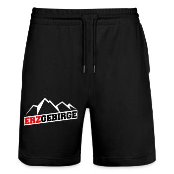 Erzgebirge meine Heimat - Stanley/Stella Unisex Bio Joggingshorts Trainer  - Schwarz - Vorne - Nik (191cm) & Marisol (170cm)