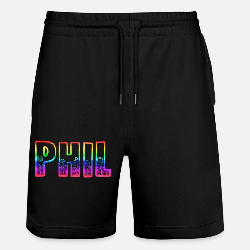phil rs regenbogen - Stanley/Stella Unisex Bio Joggingshorts Trainer  - Schwarz