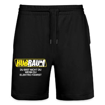 HUBRAUM - DU BIST NICHT DU..... - Stanley/Stella Unisex Bio Joggingshorts Trainer  - Schwarz - Vorne - Nik (191cm) & Marisol (170cm)