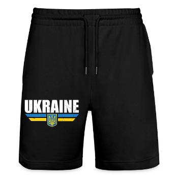 ukraine - Stanley/Stella Unisex Bio Joggingshorts Trainer  - Schwarz - Vorne - Nik (191cm) & Marisol (170cm)
