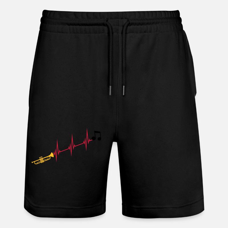 Note de musique trompette heartbeat - Short de jogging bio TRAINER Stanley/Stella unisexe - noir