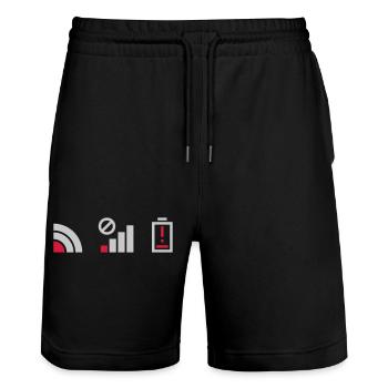 Cellular no connection battery - Stanley/Stella Trainer Unisex Organic Jogging Shorts - black - Front - Nik (191cm) & Marisol (170cm)