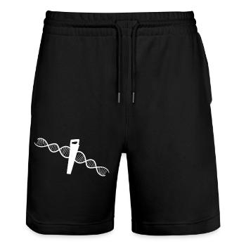 Schreiner Handwerker Tischler Hobel Schreinerei - Stanley/Stella Unisex Bio Joggingshorts Trainer  - Schwarz - Vorne - Nik (191cm) & Marisol (170cm)