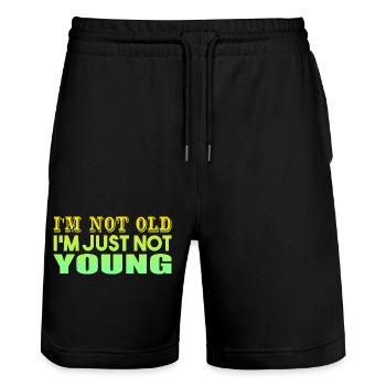 I'm not Old I'm Just Not Young - Stanley/Stella Unisex Bio Joggingshorts Trainer  - Schwarz - Vorne - Nik (191cm) & Marisol (170cm)