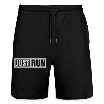 Conception de Runner Just Run - Short de jogging bio TRAINER Stanley/Stella unisexe - noir - Devant - Nik (191cm) & Marisol (170cm)