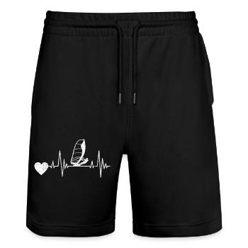 Windsurfing Surfen Windsurfer Geschenk Kitesurfer - Stanley/Stella Unisex Bio Joggingshorts Trainer  - Schwarz - Vorne - Nik (191cm) & Marisol (170cm)