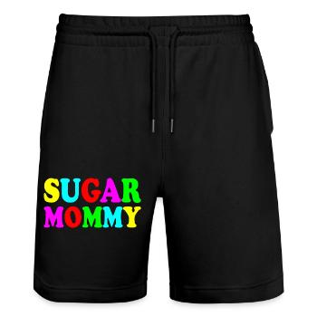 Sugar mommy - Stanley/Stella Trainer Unisex Organic Jogging Shorts - black - Front - Nik (191cm) & Marisol (170cm)