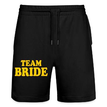 Team bride - Short de jogging bio TRAINER Stanley/Stella unisexe - noir - Devant - Nik (191cm) & Marisol (170cm)