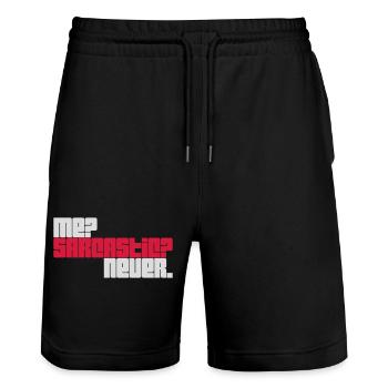 me sarcastic never Zitat - Stanley/Stella Unisex Bio Joggingshorts Trainer  - Schwarz - Vorne - Nik (191cm) & Marisol (170cm)