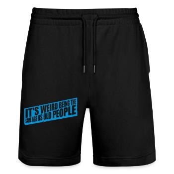 being old people age - Stanley/Stella Trainer Unisex Organic Jogging Shorts - black - Front - Nik (191cm) & Marisol (170cm)