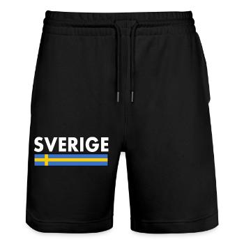 Sverige - Stanley/Stella Unisex Bio Joggingshorts Trainer  - Schwarz - Vorne - Nik (191cm) & Marisol (170cm)