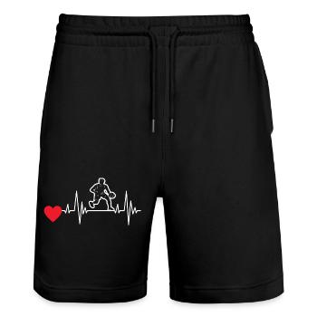 Basketball Basketballliebhaber Basketballer Verein - Stanley/Stella Unisex Bio Joggingshorts Trainer  - Schwarz - Vorne - Nik (191cm) & Marisol (170cm)