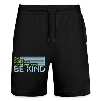 you can be kind - Stanley/Stella Unisex Bio Joggingshorts Trainer  - Schwarz - Vorne - Nik (191cm) & Marisol (170cm)