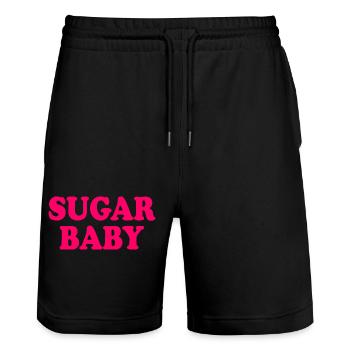 Sugar baby - Short de jogging bio TRAINER Stanley/Stella unisexe - noir - Devant - Nik (191cm) & Marisol (170cm)