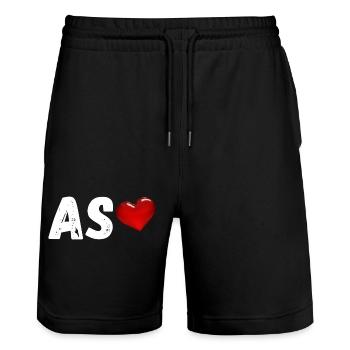 AS De Cœur - Short de jogging bio TRAINER Stanley/Stella unisexe - noir - Devant - Nik (191cm) & Marisol (170cm)