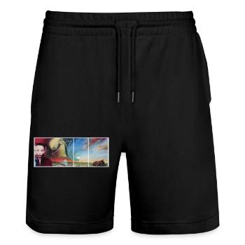 Surreal Painting / DECOE - Stanley/Stella Trainer Unisex Organic Jogging Shorts - black - Front - Nik (191cm) & Marisol (170cm)