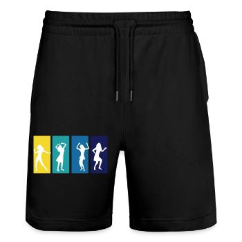 Dancing Dance Music - Stanley/Stella Unisex Bio Joggingshorts Trainer  - Schwarz - Vorne - Nik (191cm) & Marisol (170cm)