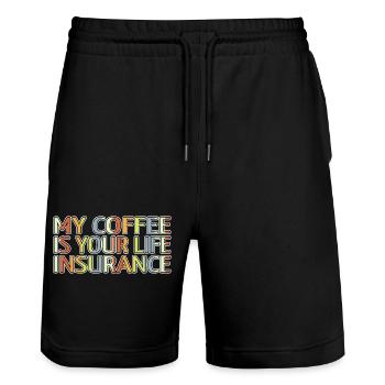 blagues cadeau menuiserie cadeau cadeau d’anniversaire - Short de jogging bio TRAINER Stanley/Stella unisexe - noir - Devant - Nik (191cm) & Marisol (170cm)