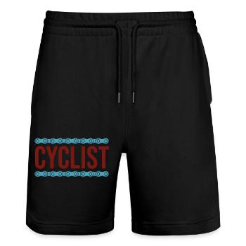 Fahrrad - Stanley/Stella Unisex Bio Joggingshorts Trainer  - Schwarz - Vorne - Nik (191cm) & Marisol (170cm)