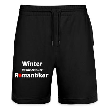 Winter Romantiker Romantisch - Stanley/Stella Unisex Bio Joggingshorts Trainer  - Schwarz - Vorne - Nik (191cm) & Marisol (170cm)