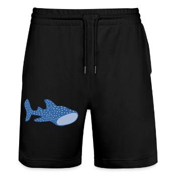 Whale shark - Stanley/Stella Trainer Unisex Organic Jogging Shorts - black - Front - Nik (191cm) & Marisol (170cm)