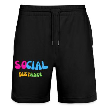 Social Distance - Stanley/Stella Unisex Bio Joggingshorts Trainer  - Schwarz - Vorne - Nik (191cm) & Marisol (170cm)
