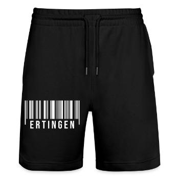 Schwaben Strichcode Ertingen - Stanley/Stella Unisex Bio Joggingshorts Trainer  - Schwarz - Vorne - Nik (191cm) & Marisol (170cm)