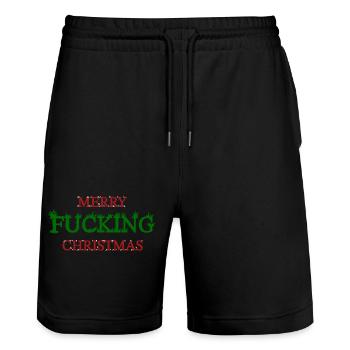 Weihnachten - Stanley/Stella Unisex Bio Joggingshorts Trainer  - Schwarz - Vorne - Nik (191cm) & Marisol (170cm)