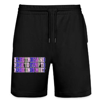 Gift Funny Sayings Light Electrical Devices - Stanley/Stella Trainer Unisex Organic Jogging Shorts - black - Front - Nik (191cm) & Marisol (170cm)